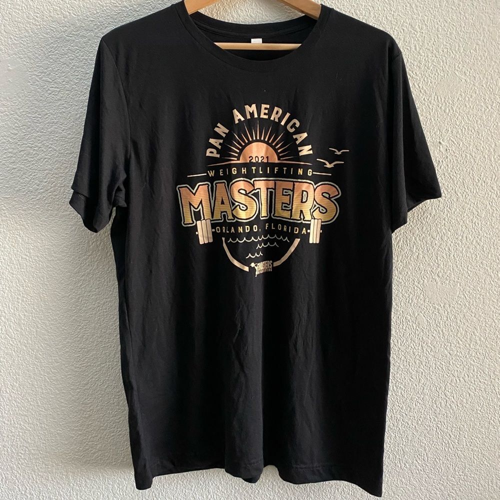 Pan American Weightlifting Masters 2021 Orlando Florida T-Shirt Men's Large EUC